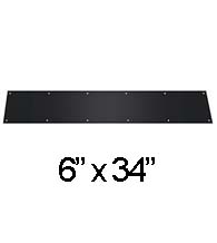 Black 6 Inches Wide and 34 Inches Long Stainless Steel Kick Plate, Deltana KP634U19